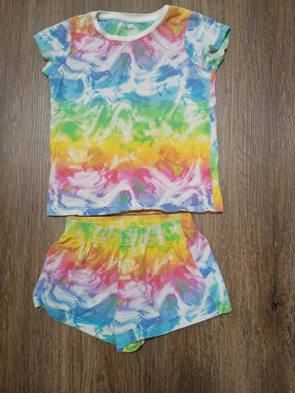 Kids Under The Stars By Next Rainbow Tie-Dye Short  Set - Multicolor